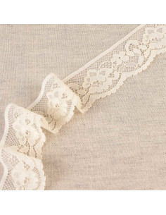 Pizzo elastico floreale - Ecru
