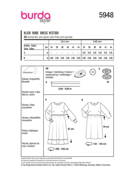 Modello di abito - Burda 5948