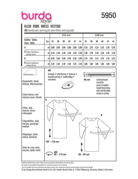 Modello di abito - Burda 5950
