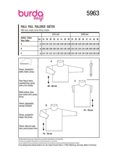 Modello di maglione - Burda 5963