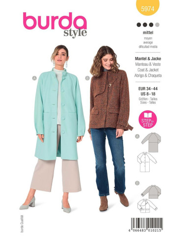 Modello di giacca e cappotto - Burda 5974