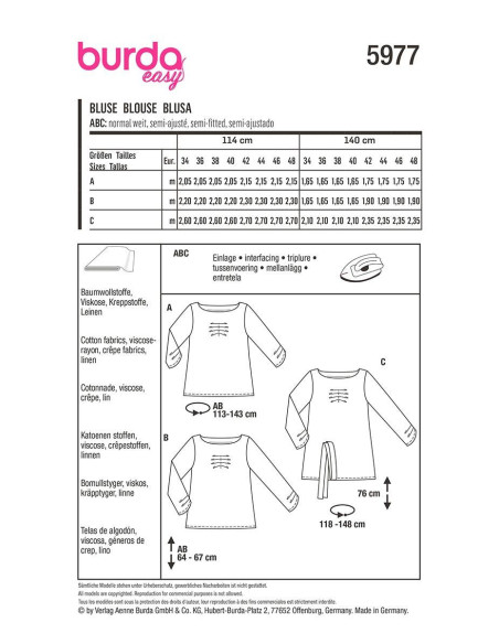 Modello di T-shirt - Burda 5977