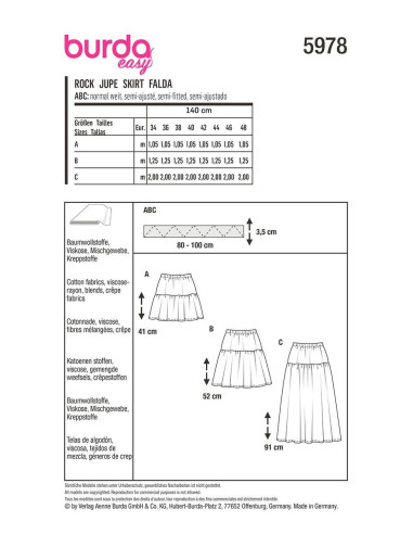 Modello di gonna - Burda 5978