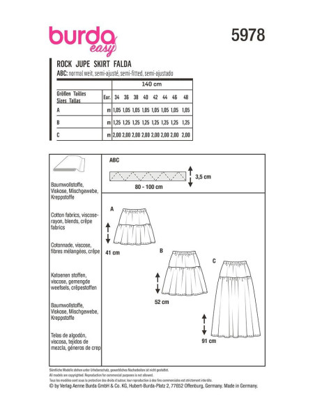 Modello di gonna - Burda 5978