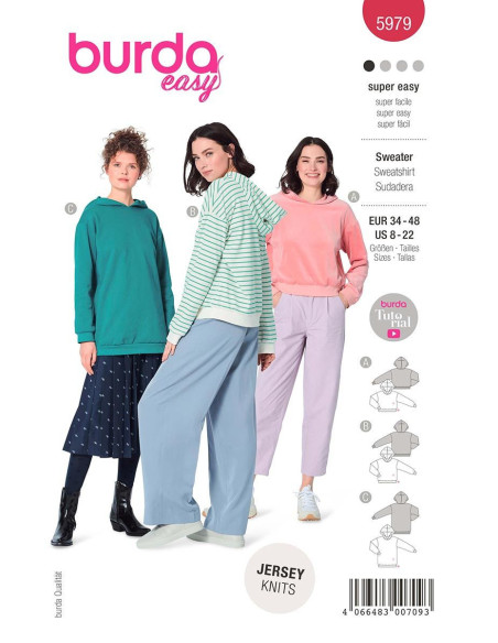 Modello di felpa - Burda 5979