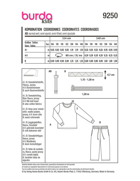 Modello completo - Burda 9250