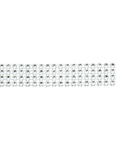 Bordino strass 20 mm argento
