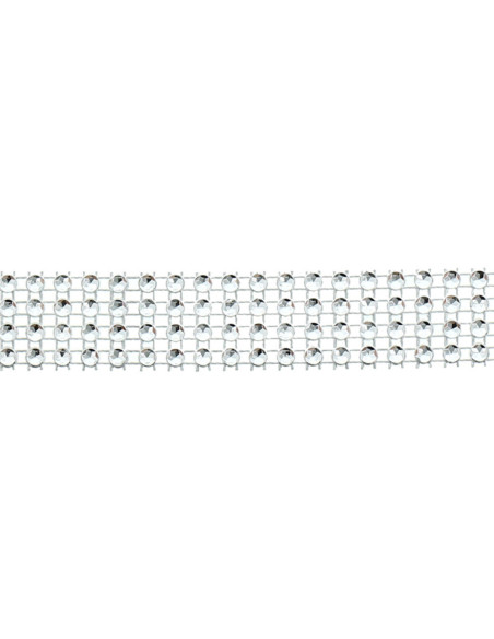 Bordino strass 20 mm argento