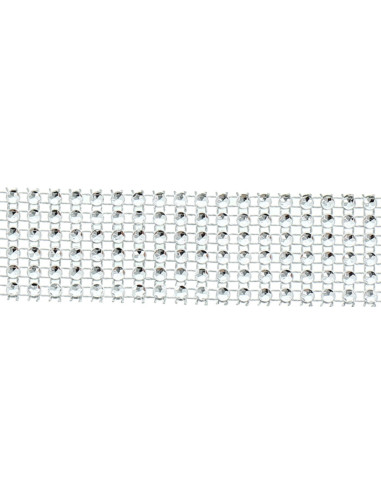 Bordino strass 30 mm argento