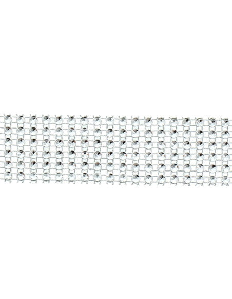 Bordino strass 30 mm argento