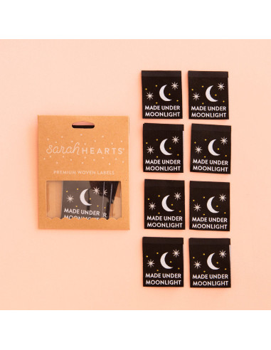 Set di 8 etichette tessute - Made Under Moonlight