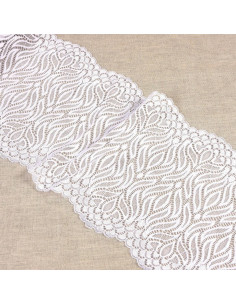 Pizzo elastico fiamma - Bianco