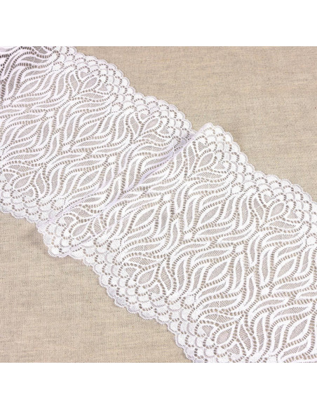 Pizzo elastico fiamma - Bianco