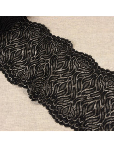 Pizzo elastico fiamma - Nero