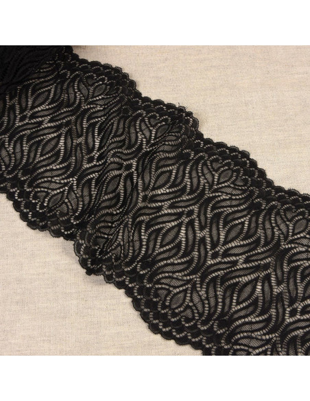 Pizzo elastico fiamma - Nero