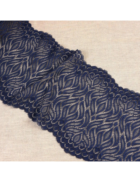 Pizzo elastico fiamma - Blu marino