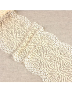 Pizzo elastico fiamma - Ecru