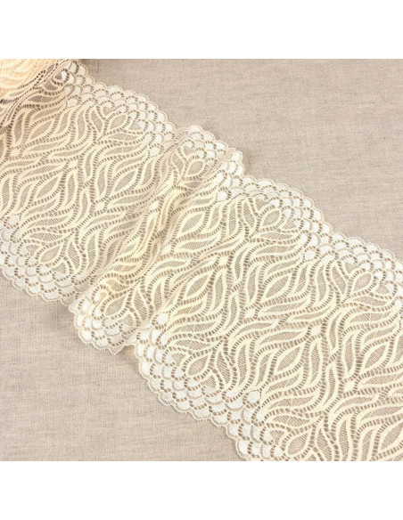 Pizzo elastico fiamma - Ecru