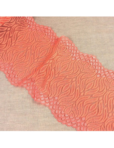 Pizzo elastico fiamma - Corallo scuro