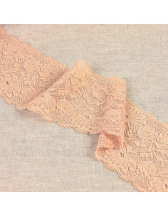 Pizzo elastico fiori delicati - Beige