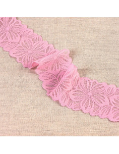 Pizzo elastico petali di fiori - Rosa