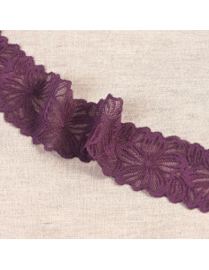 Pizzo elastico petali di fiori - Prugna