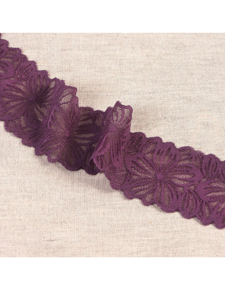 Pizzo elastico petali di fiori - Prugna