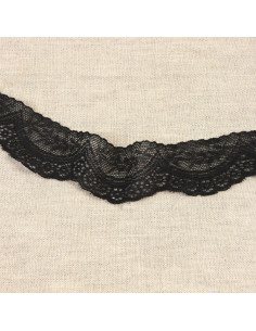 Pizzo elastico smerlato - Nero