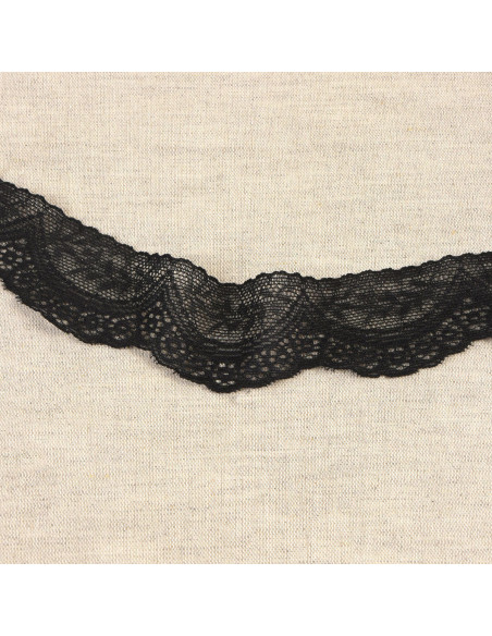 Pizzo elastico smerlato - Nero