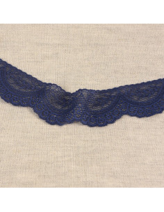 Pizzo elastico smerlato - Blu marino