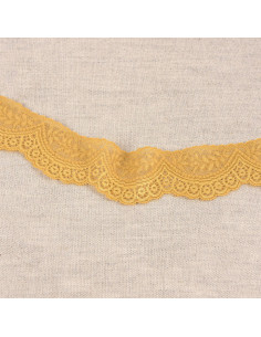 Pizzo elastico smerlato - Giallo senape