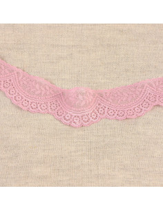 Pizzo elastico smerlato - Rosa