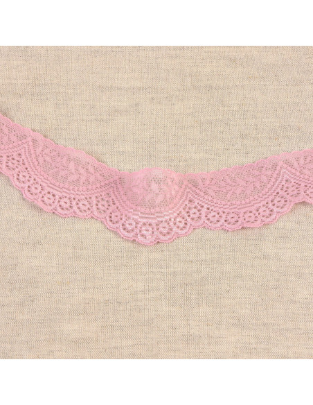 Pizzo elastico smerlato - Rosa