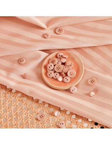 Tessuto cotone viscosa Stripes Blush - Atelier Brunette