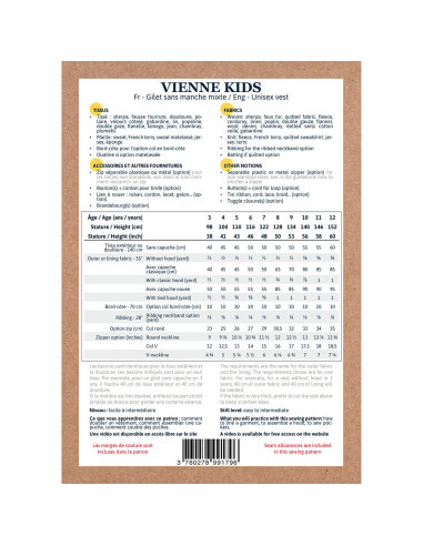 Modello di gilet smanicato unisex Vienne kids - Ikatee