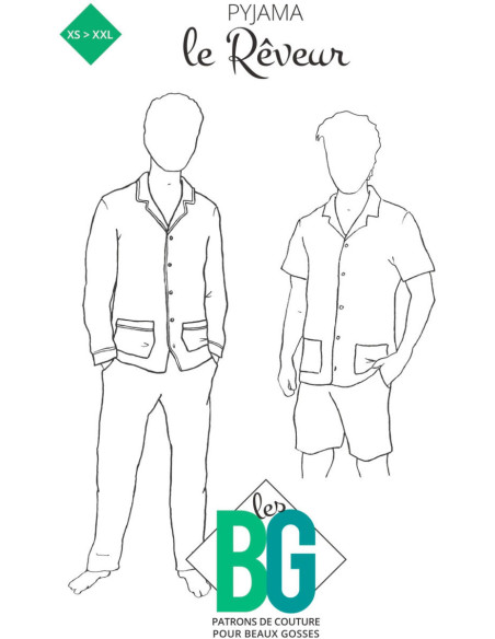 Modello di pigiama da uomo Le Rêveur - Les BG