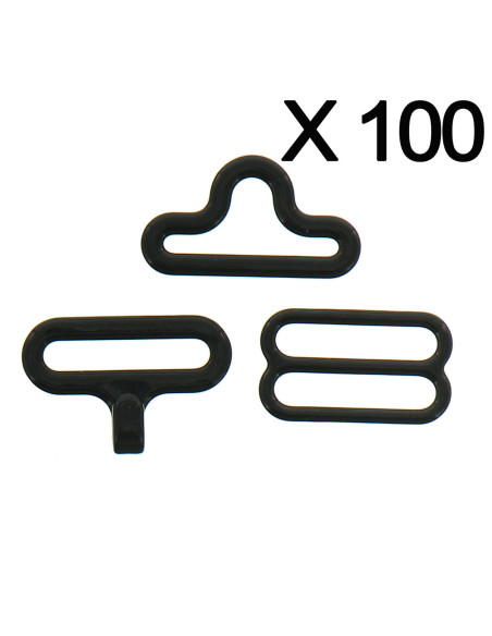 Set di 100 fermagli a farfalla - Nero