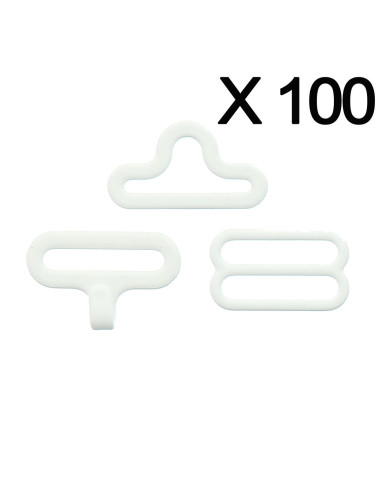 Set di 100 fermagli a farfalla - Bianco