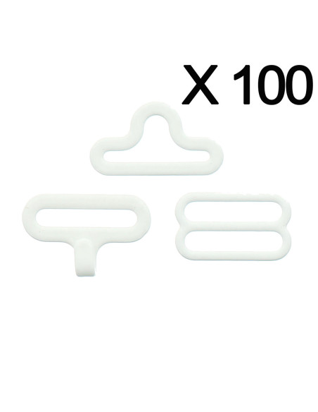 Set di 100 fermagli a farfalla - Bianco