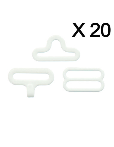 Set di 20 fermagli a farfalla - Bianco