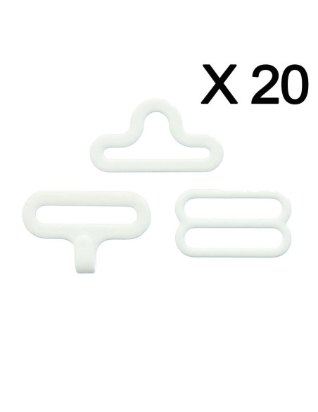 Set di 20 fermagli a farfalla - Bianco