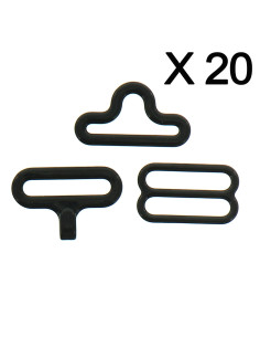 Set di 20 fermagli a farfalla - Nero