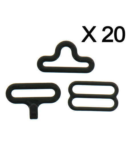 Set di 20 fermagli a farfalla - Nero