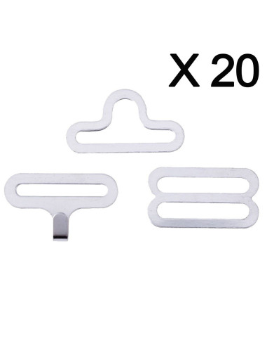 Set di 20 fermagli a farfalla - Argento