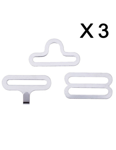 Set di 3 fermagli a farfalla - Argento