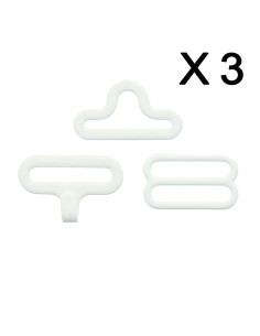 Set di 3 fermagli a farfalla - Bianco