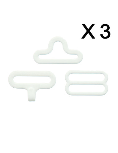 Set di 3 fermagli a farfalla - Bianco