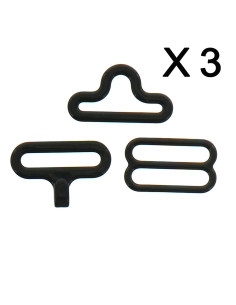 Set di 3 fermagli a farfalla - Nero