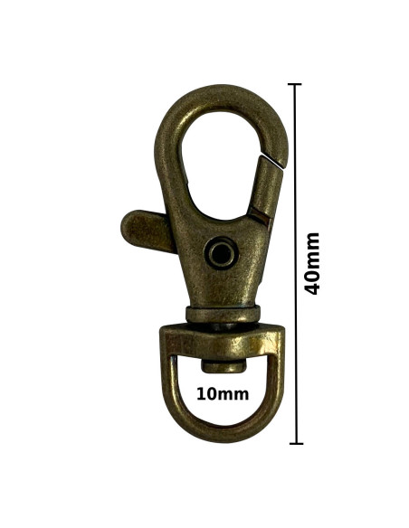 Moschettone in metallo - Bronzo 40 x 10 mm
