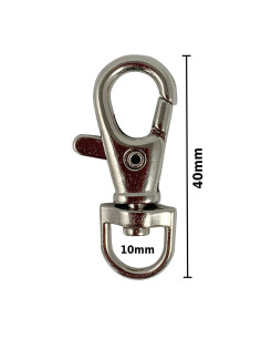 Moschettone in metallo - Argento 40 x 10 mm 2
